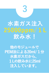 水素ガス注入25000ppm/1L飲み水！