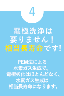 電極洗浄は要りません！相当長寿命です！